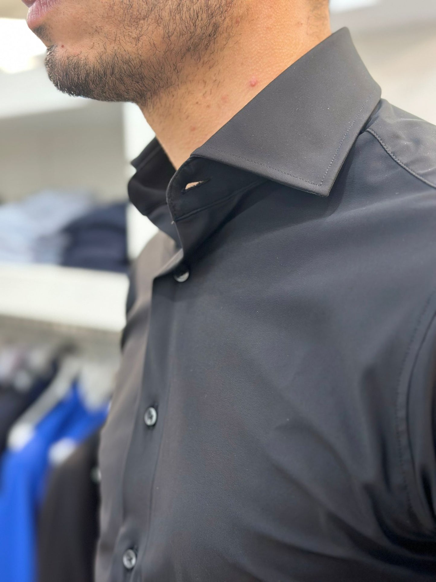 CAMICIA NO STIRO NS-7637 NERO