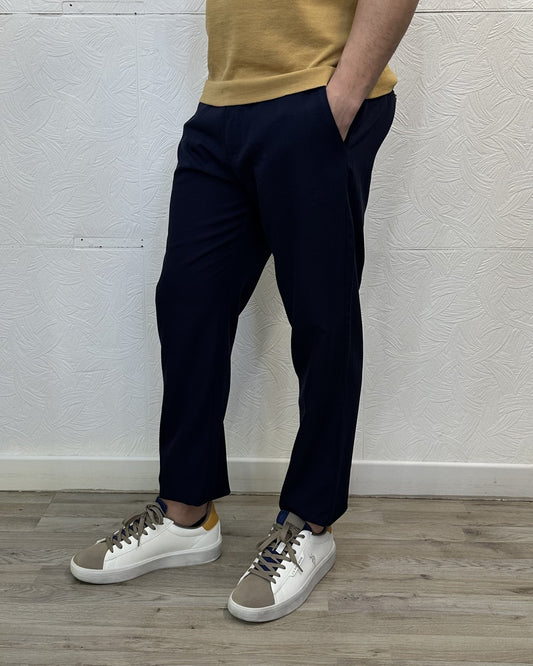 PANTALONE IN LINO UGP 4558 BLU