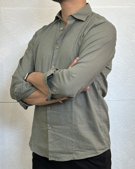 CAMICIA IN LINO CE1296H VERDE