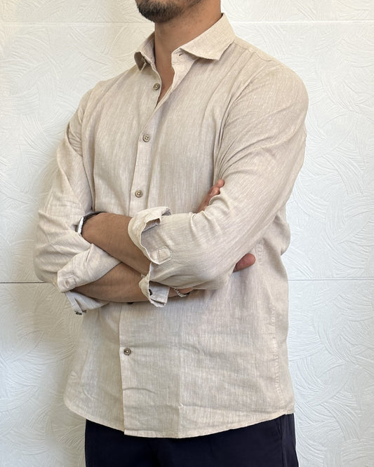 CAMICIA IN LINO CE1296H BEIGE