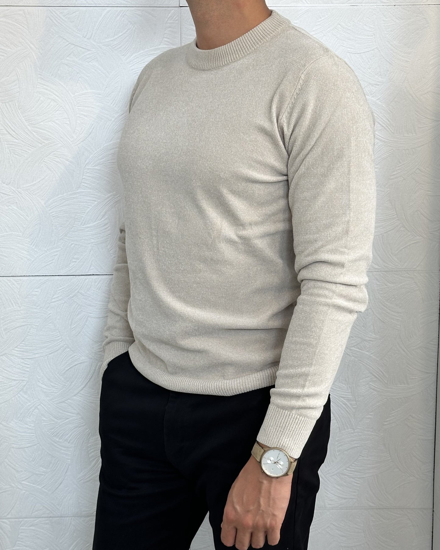 MAGLIA GIROCOLLO " MI 3253H" BEIGE