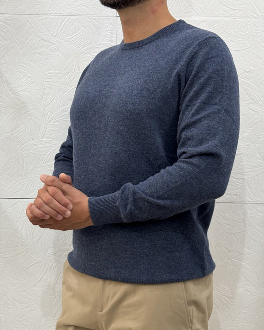MAGLIA GIROCOLLO " UGF 4083" BLU MELANGE