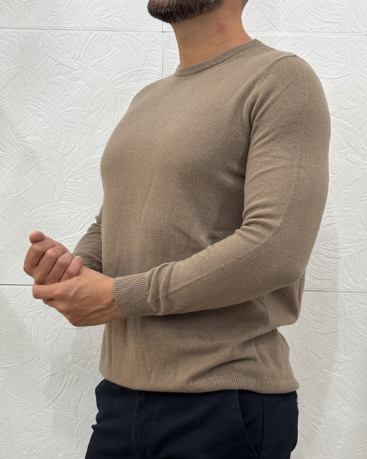 MAGLIA GIROCOLLO " UGF 4083" FANGO