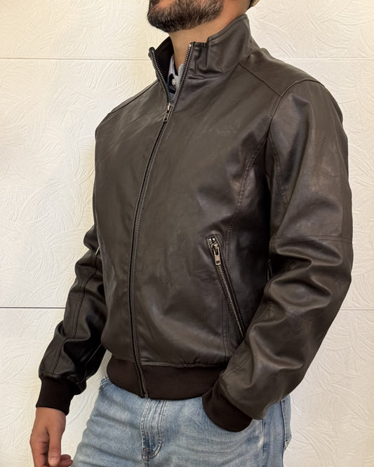 GIUBBOTTO CHIODO " JM PHAM" DARK BROWN