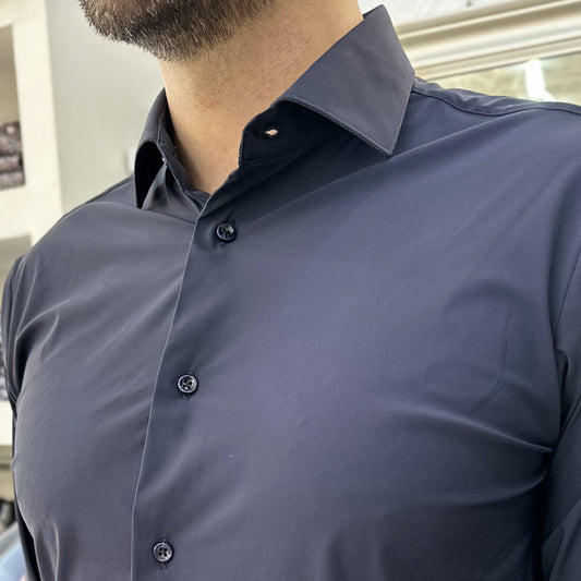 CAMICIA NO STIRO SLIM387E31109 NAVY