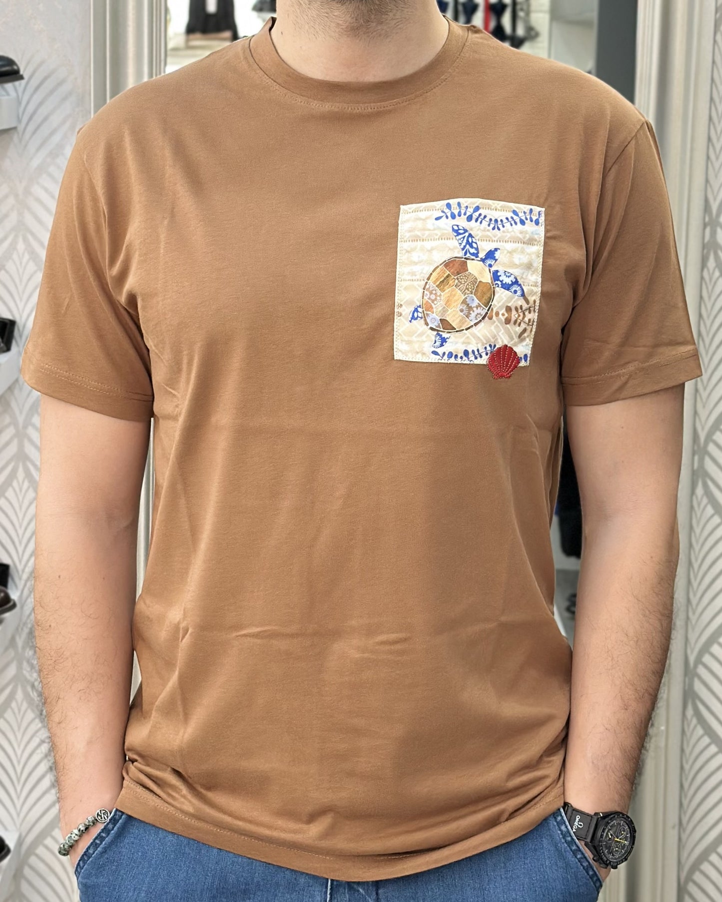 T-SHIRT TURTLE UGP 4365 TABACCO