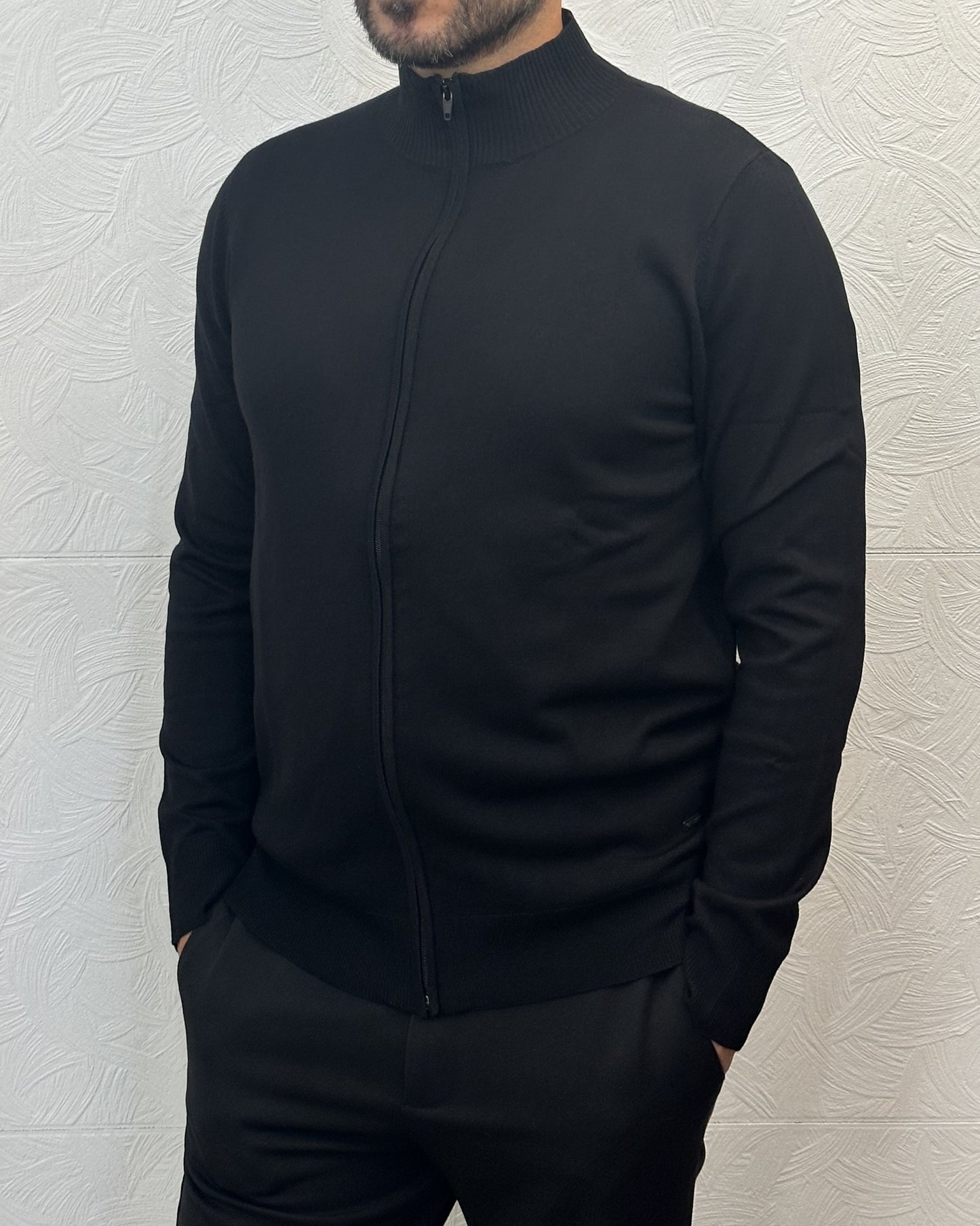 CARDIGAN CON ZIP " 3606" NERO