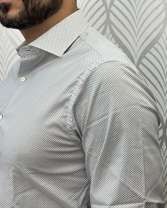 CAMICIA SLIM387 F120 9009 BROWN