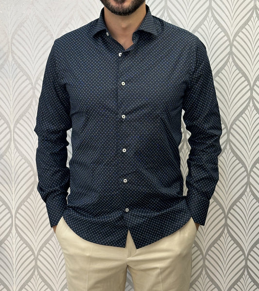 CAMICIA SLIM387 F120 9011 BLU