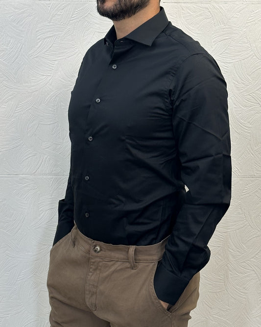 CAMICIA SLIM387 QCLAX 1879 BLACK