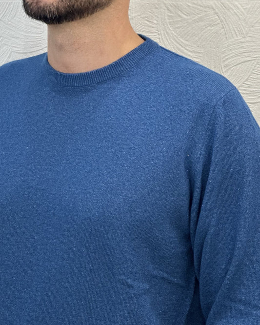 MAGLIA GIROCOLLO CASHMERE 1505 OCEANO