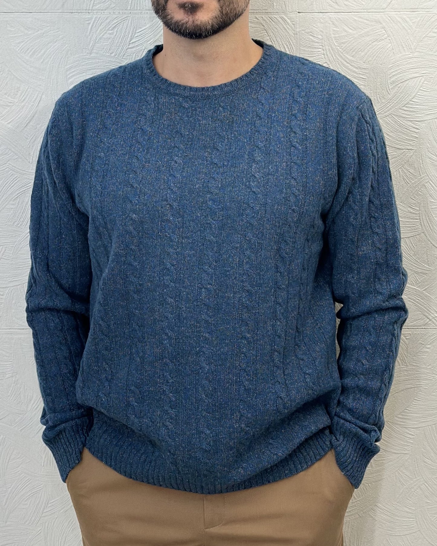 MAGLIA GIROCOLLO 5014 PETROLIO