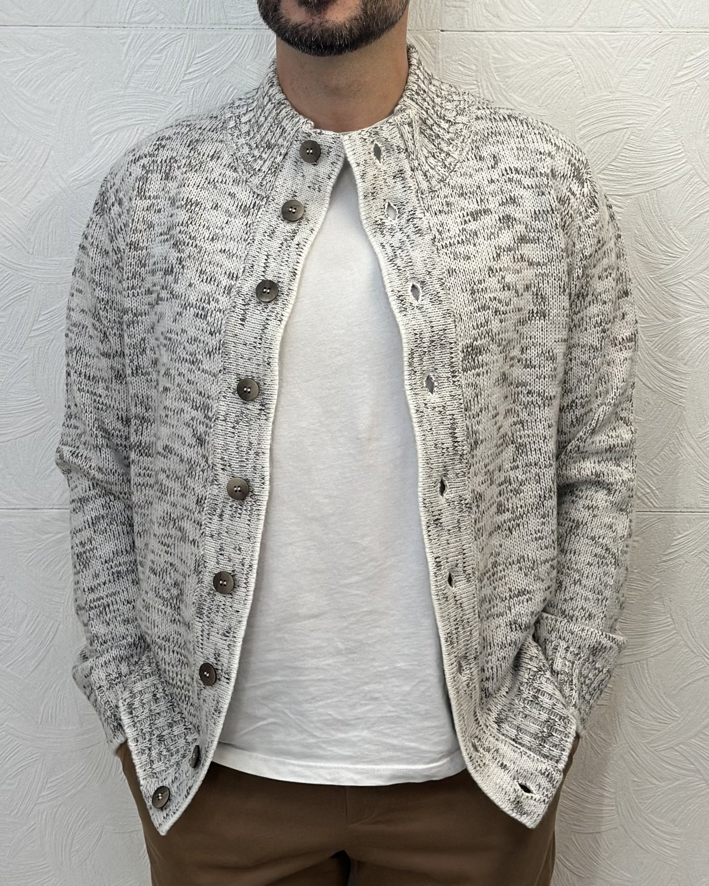 MAGLIA CARDIGAN 6125 PANNA