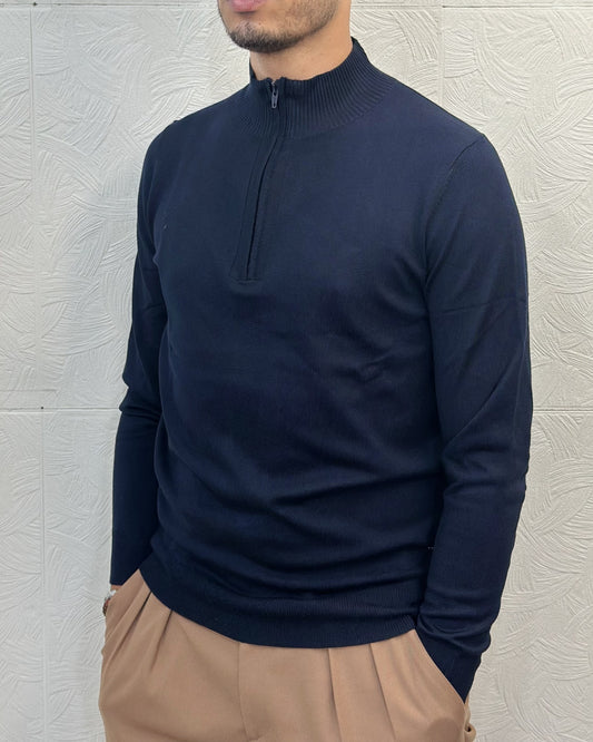 MAGLIA MEZZA ZIP UGF 3605 NAVY