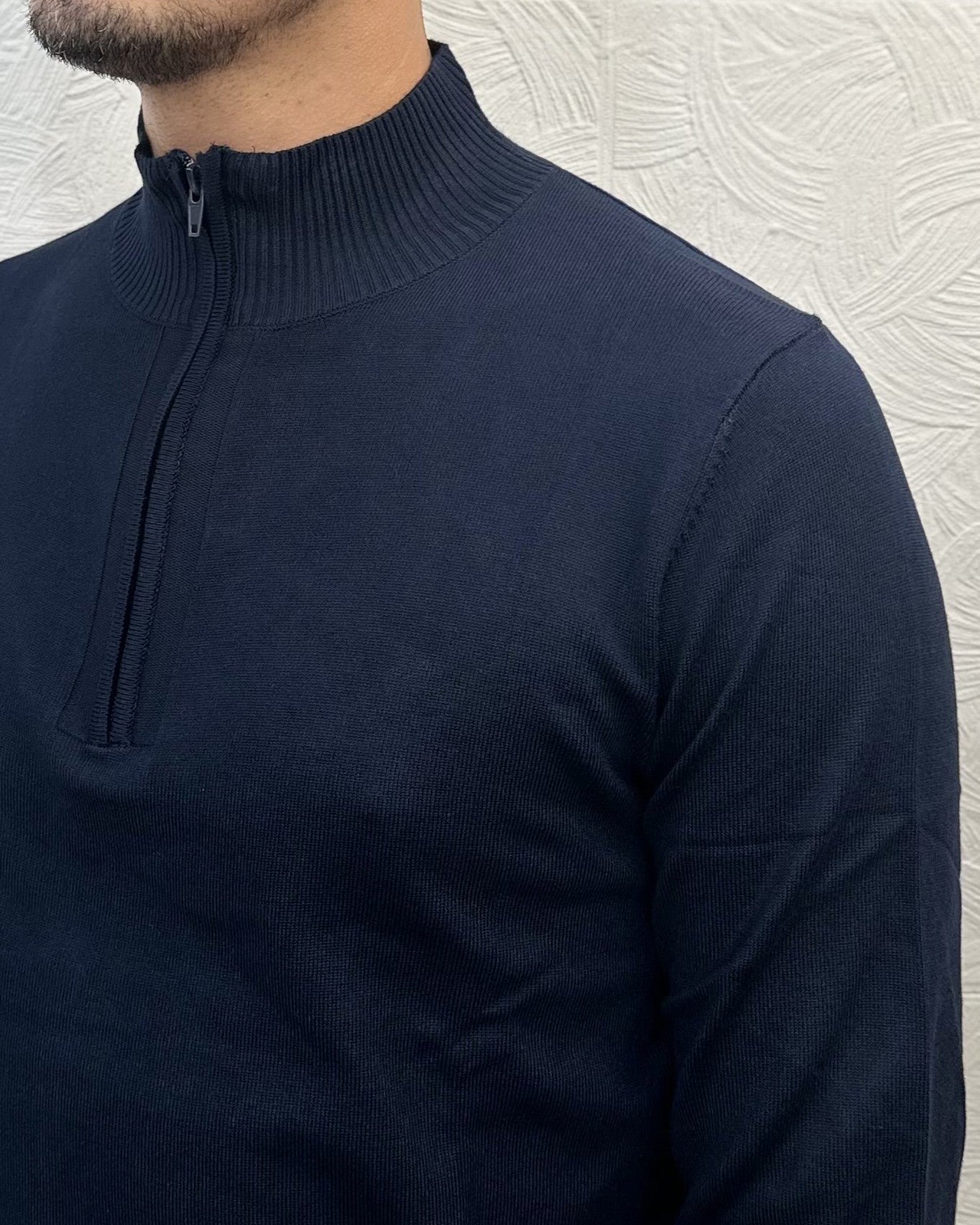 MAGLIA MEZZA ZIP UGF 3605 NAVY