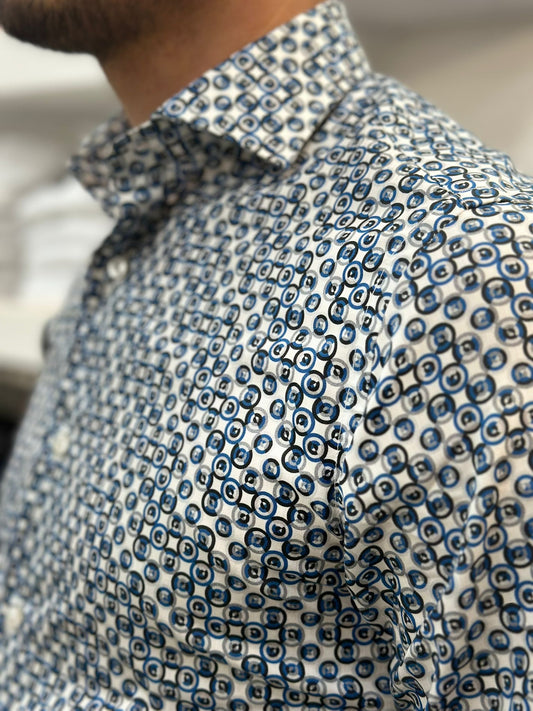 CAMICIA SLIM387C99340 WHITE BLUE