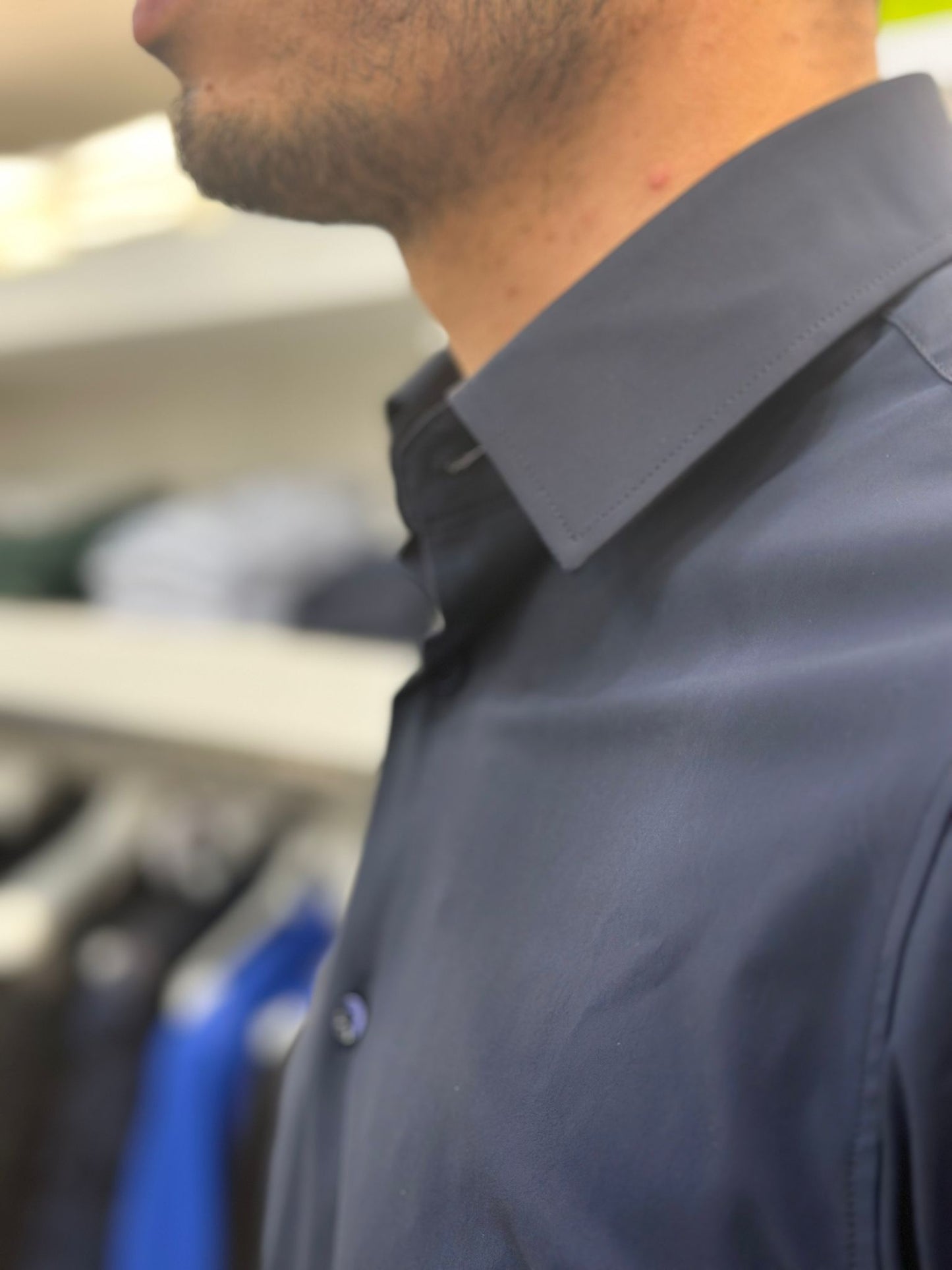 CAMICIA NO STIRO NS-7637 BLU