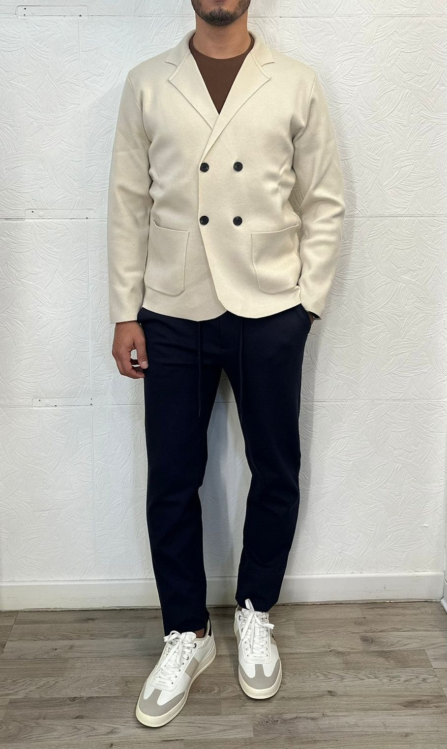 CARDIGAN DOPPIOPETTO " UGF 3669" NATURALE