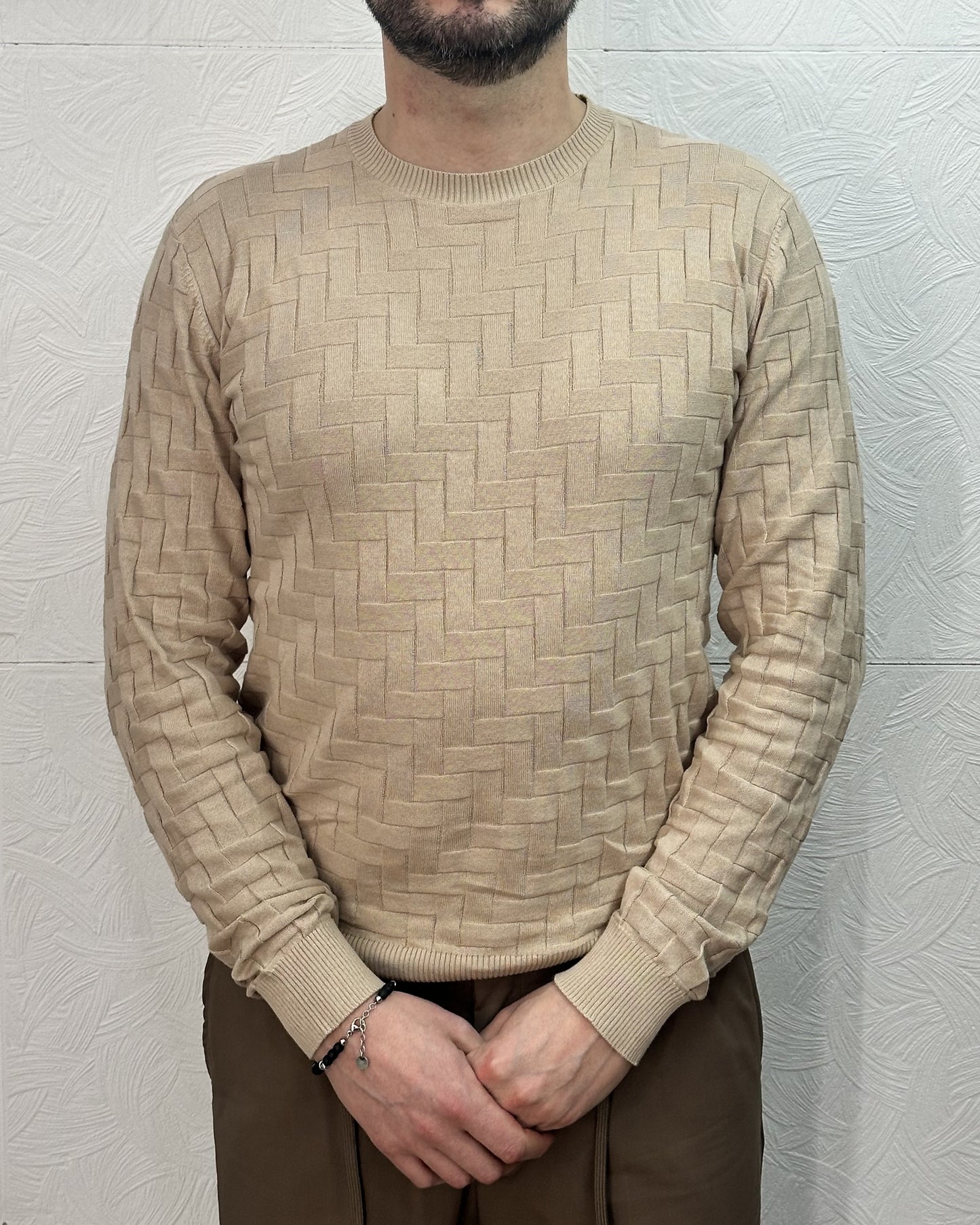 MAGLIA GIROCOLLO ME3219H BEIGE