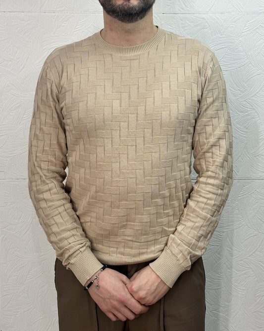 MAGLIA GIROCOLLO ME3219H BEIGE