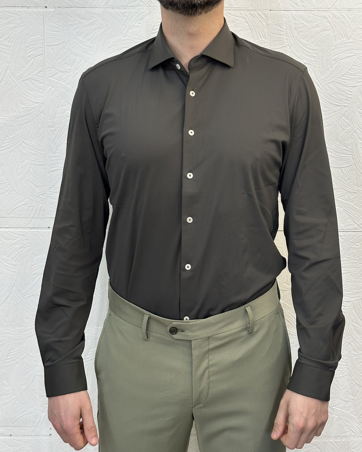 CAMICIA NO STIRO NS-7637 VERDE