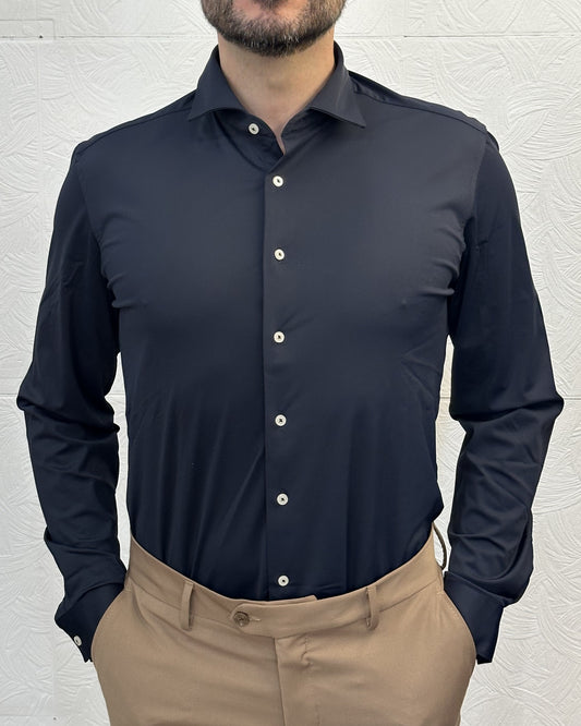 CAMICIA NO STIRO NS-7637 BLU