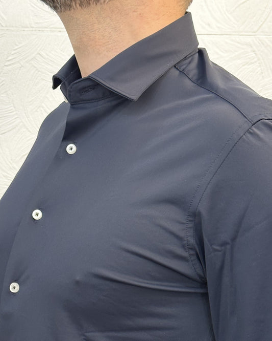 CAMICIA NO STIRO NS-7637 BLU