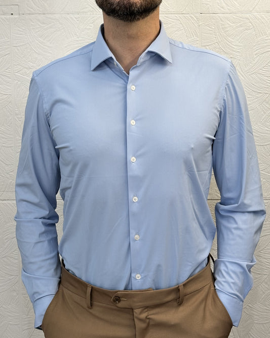CAMICIA NO STIRO NS-7637 CELESTE