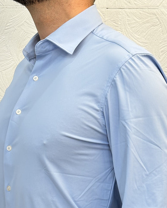 CAMICIA NO STIRO NS-7637 CELESTE
