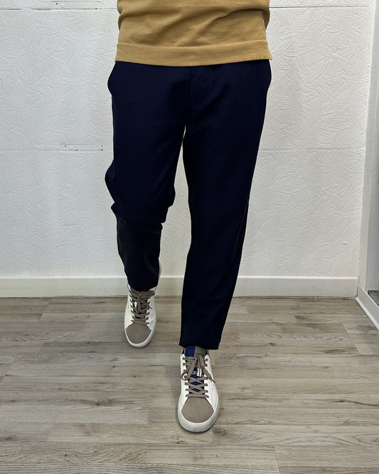 PANTALONE IN LINO UGP 4558 BLU