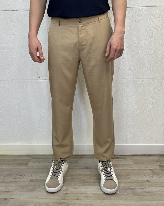 PANTALONE IN LINO UGP 4558 CAMMELLO