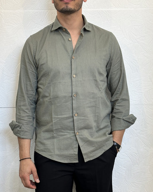 CAMICIA IN LINO CE1296H VERDE