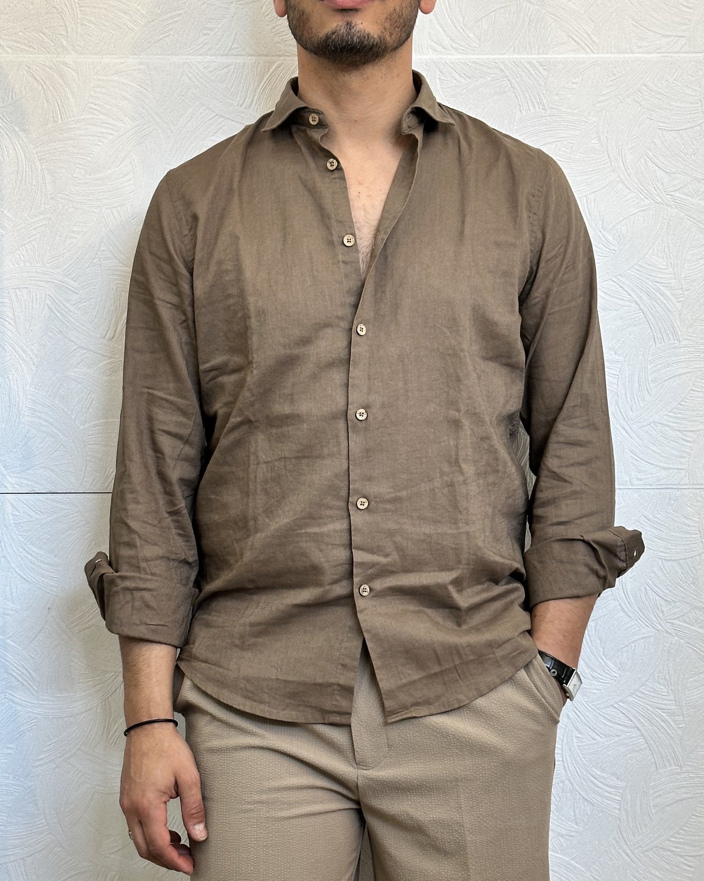 CAMICIA IN LINO CE1296H FANGO