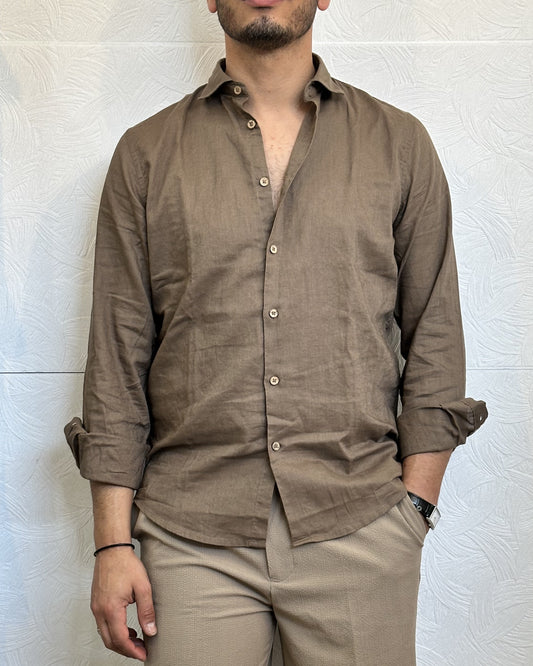 CAMICIA IN LINO CE1296H FANGO