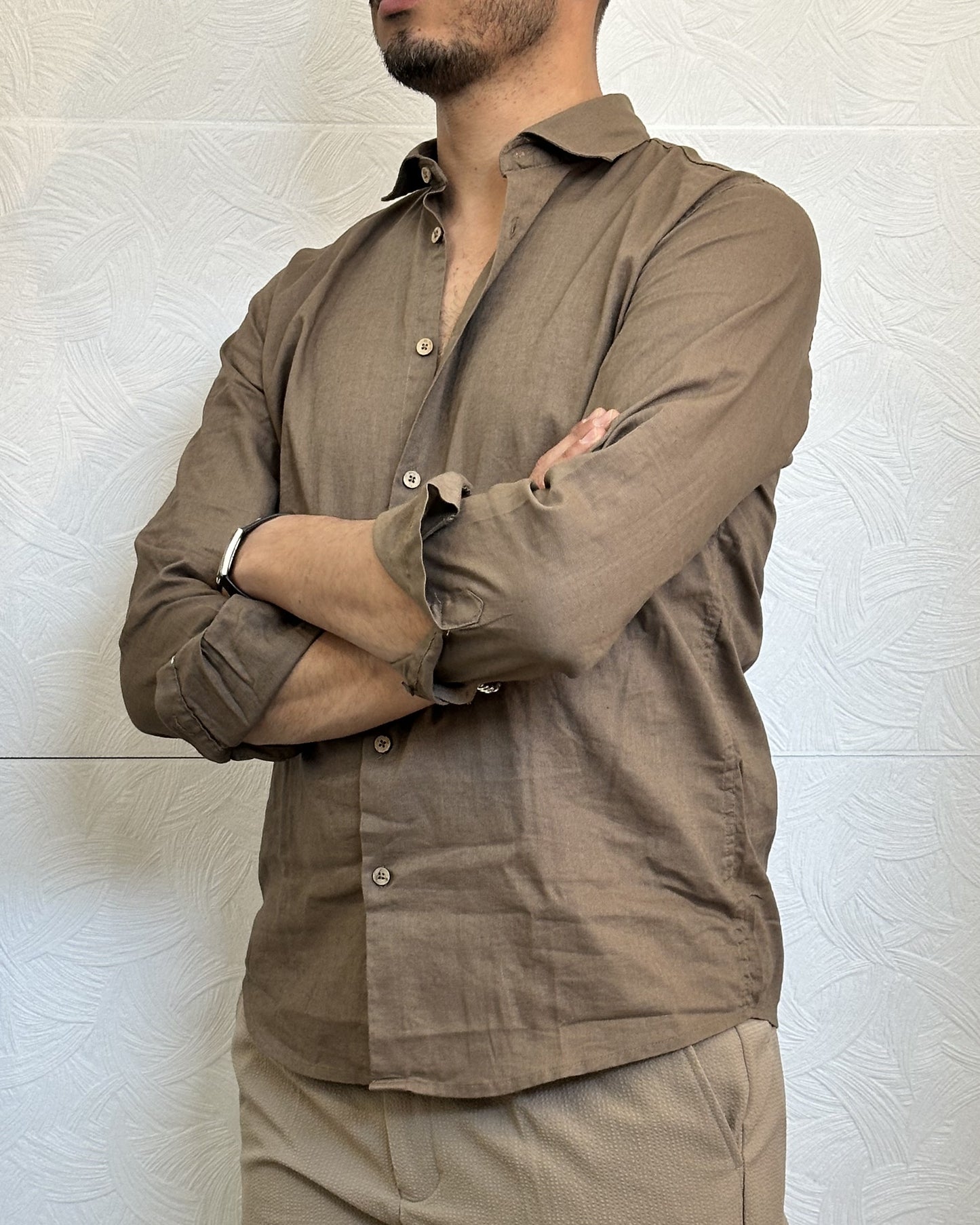 CAMICIA IN LINO CE1296H FANGO