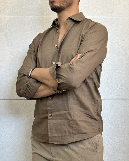 CAMICIA IN LINO CE1296H FANGO