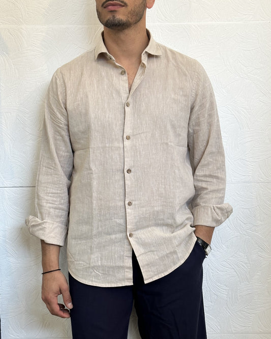 CAMICIA IN LINO CE1296H BEIGE