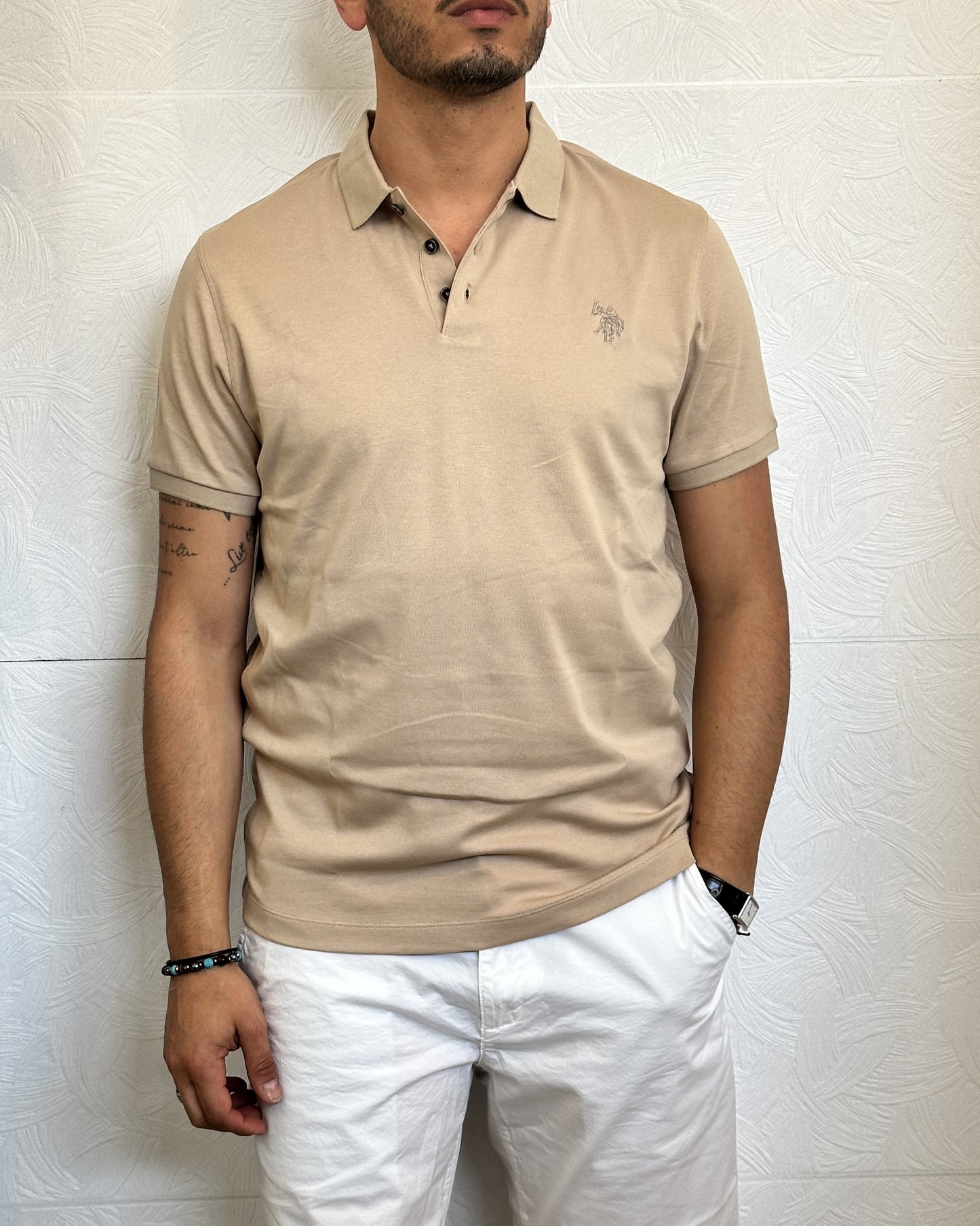 POLO M.CORTA HENRY 197019 BEIGE