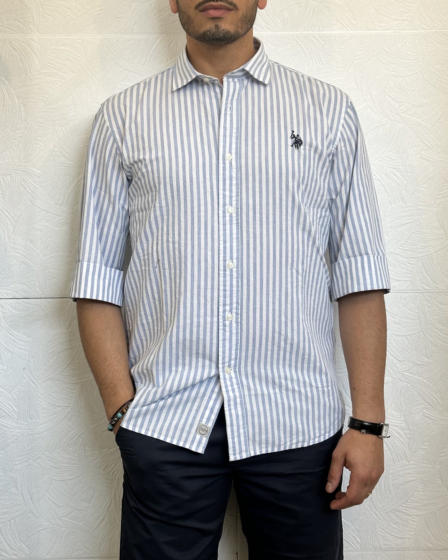 CAMICIA M.CORTA "BIGG 106003" BLU