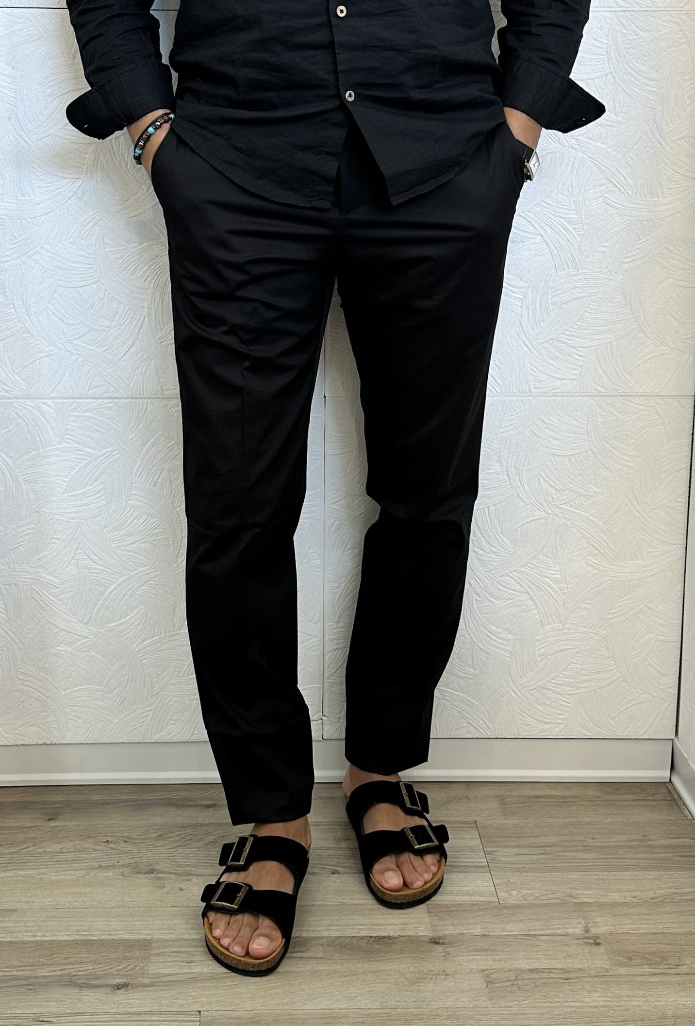 PANTALONE CHINO " P200 P210 02" NERO