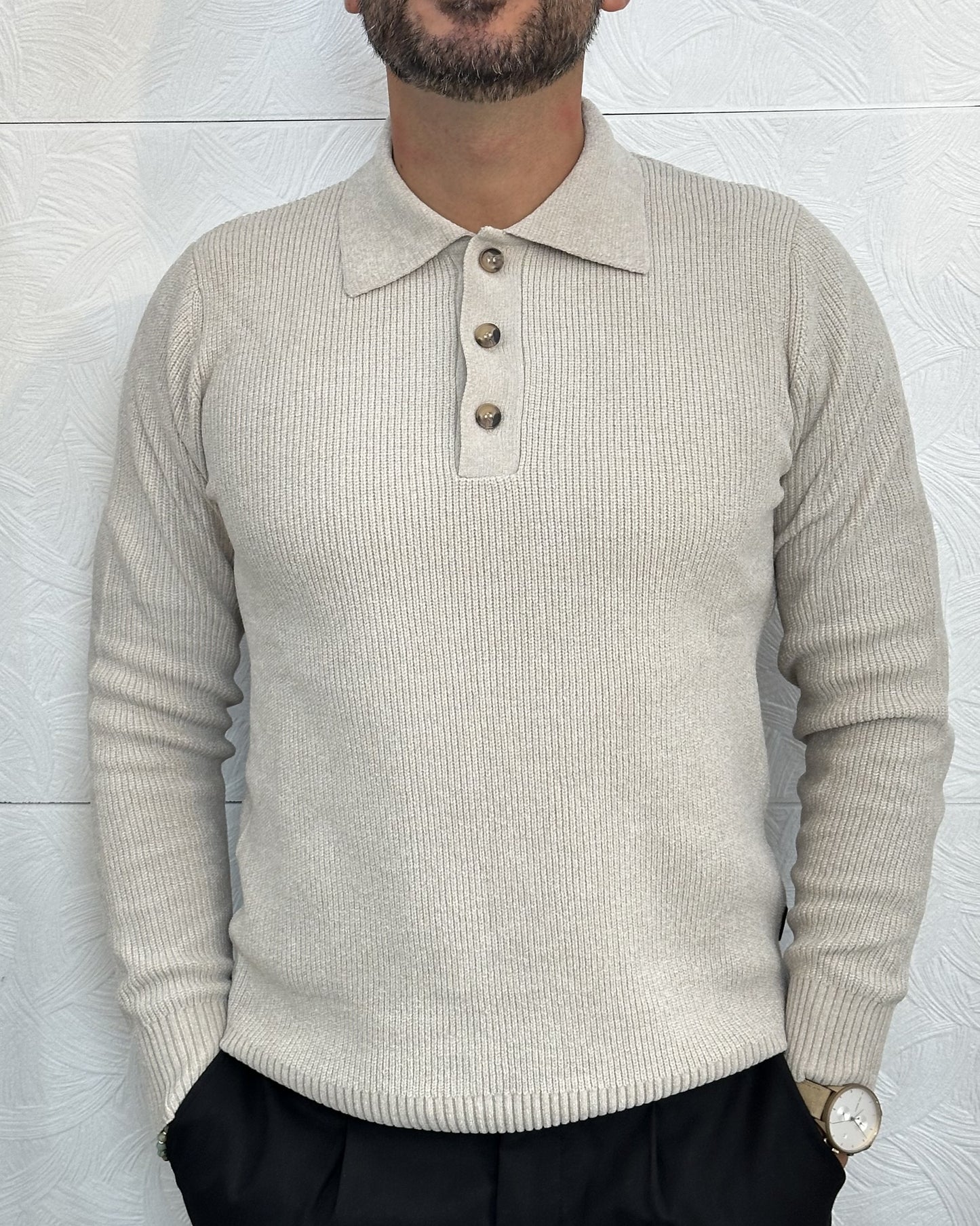 POLO M.LUNGA " MI 3254H" BEIGE