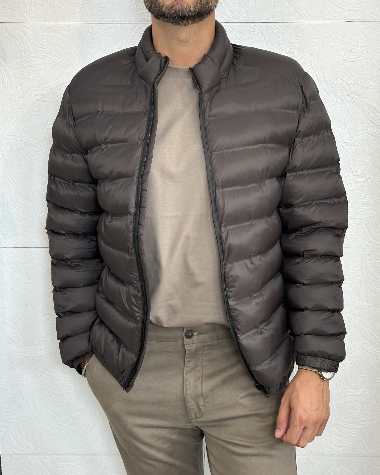 GIUBBOTTO PIUMINO " GBI 1655H" DARK BROWN