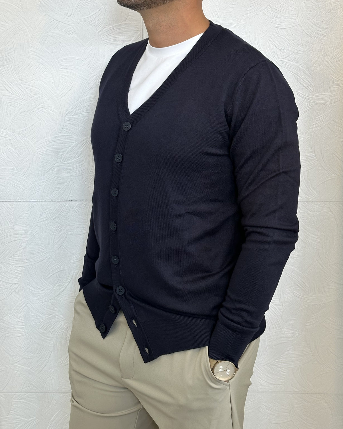 CARDIGAN BOTTONI " UGF 4008" BLU