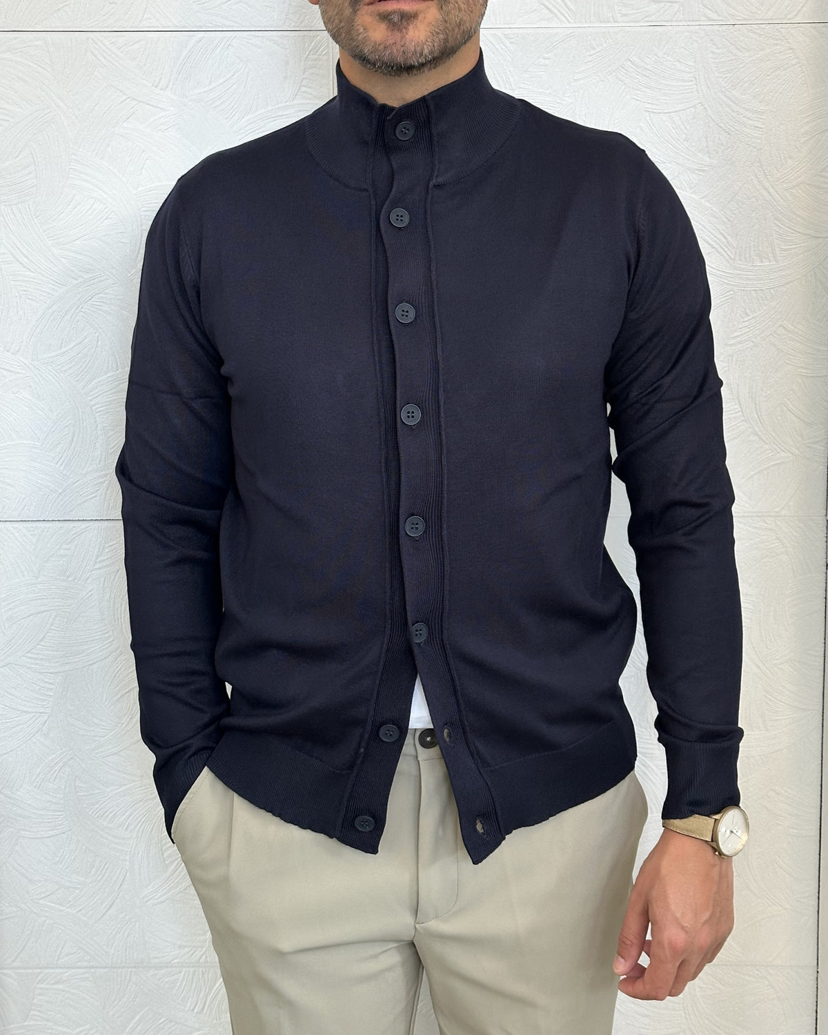 CARDIGAN LUPETTO " UGF 4007" BLU