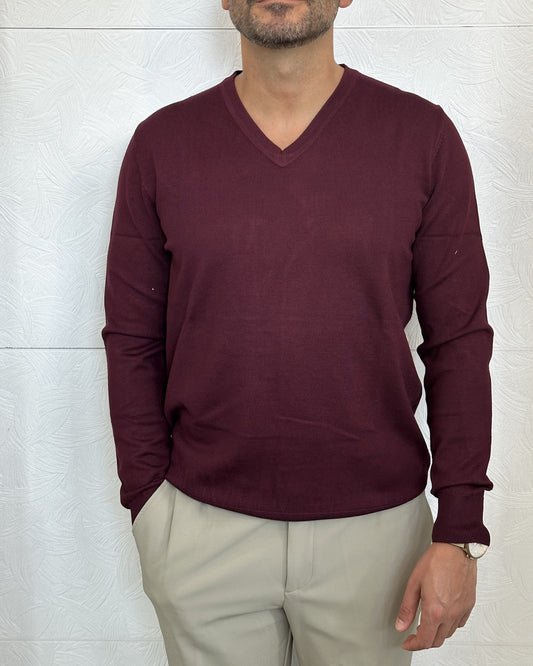 MAGLIA COLLO V " UGF 4003" BORDEAUX