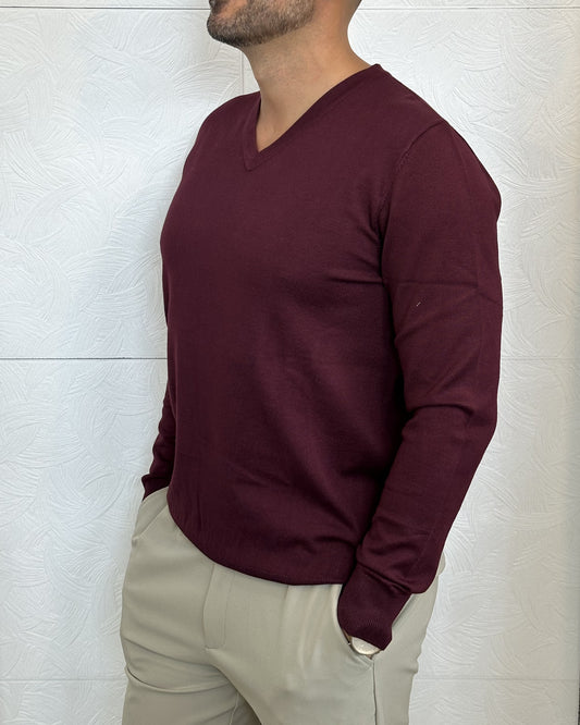 MAGLIA COLLO V " UGF 4003" BORDEAUX