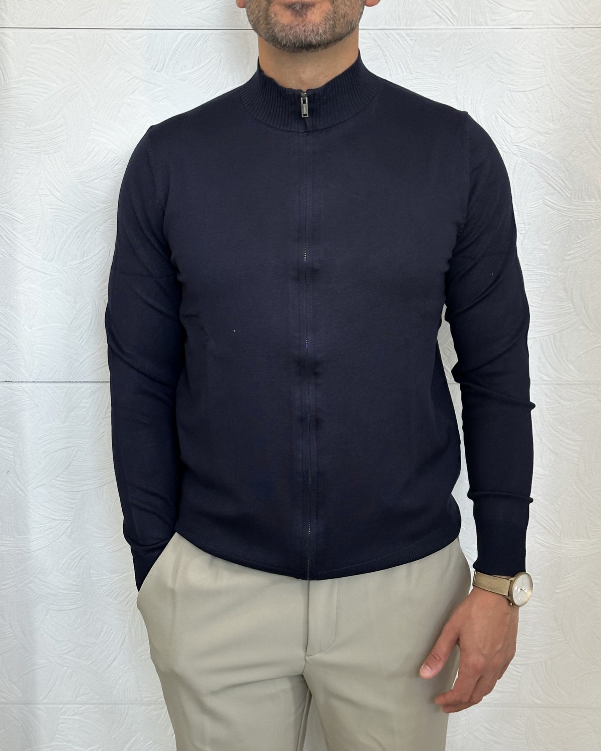 CARDIGAN CON ZIP " UGF 4002" BLU