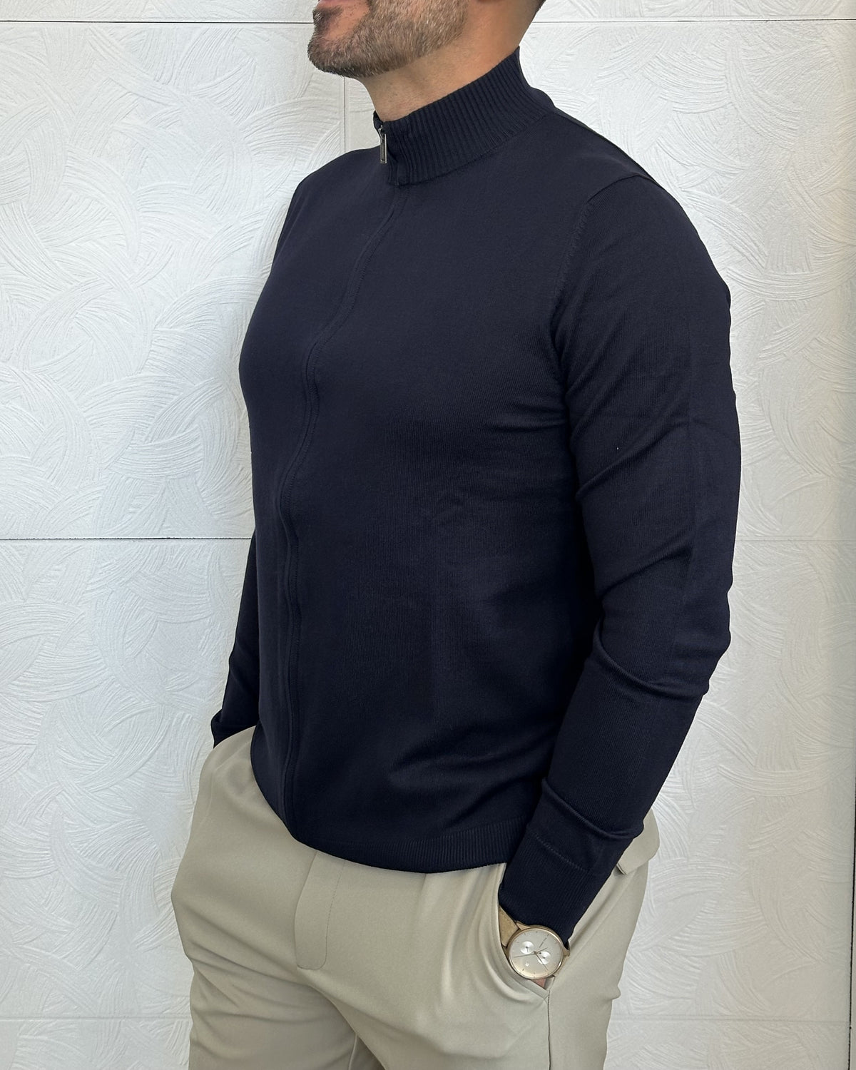 CARDIGAN CON ZIP " UGF 4002" BLU