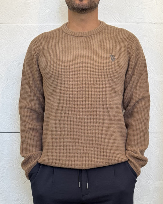 MAGLIA GIROCOLLO " HONEY 173040" CAMMELLO