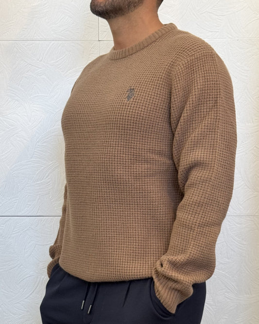 MAGLIA GIROCOLLO " HONEY 173040" CAMMELLO